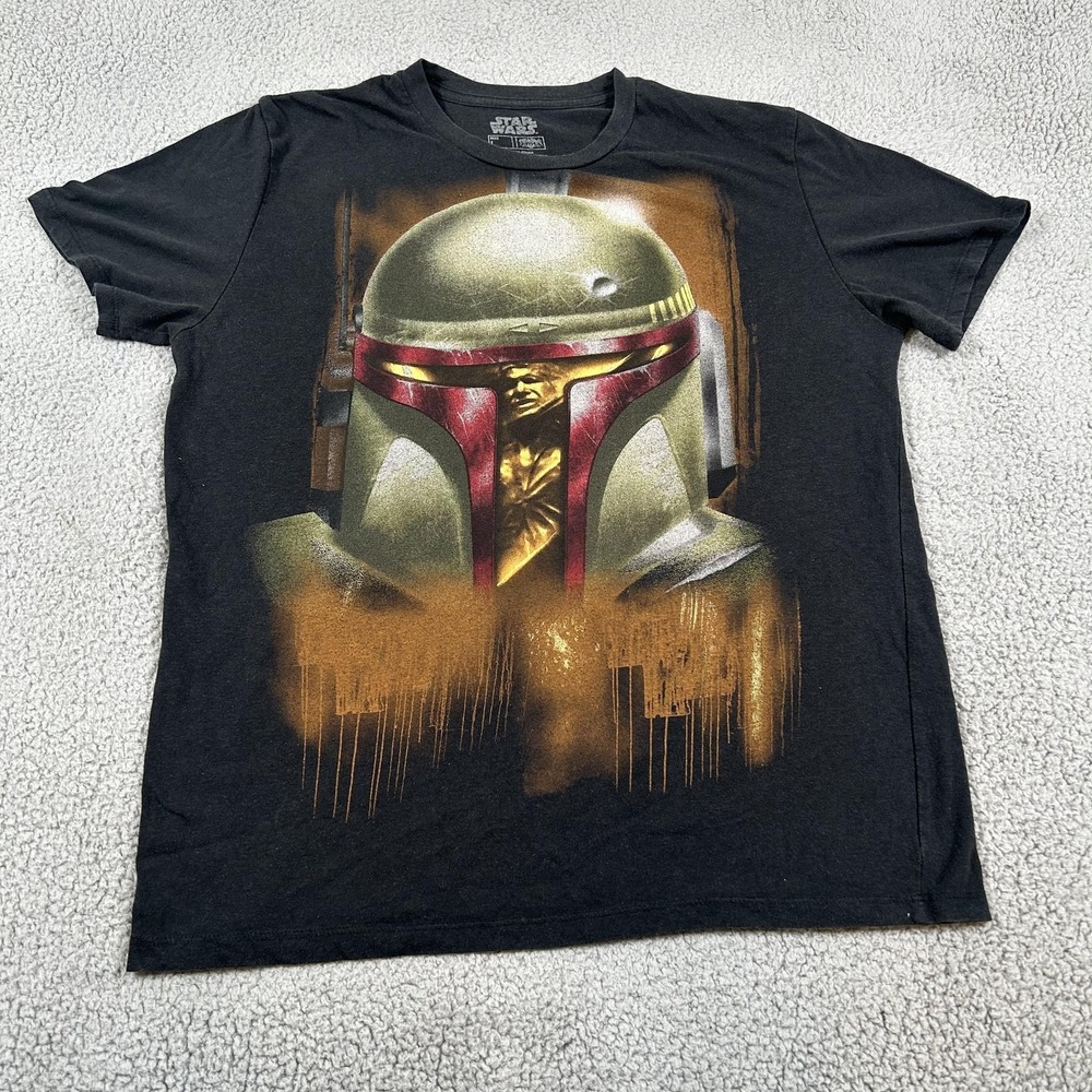 Fifth Sun Star Wars Boba Fett Shirt Mens Large Black Helmet Graphic Tee T-Shirt